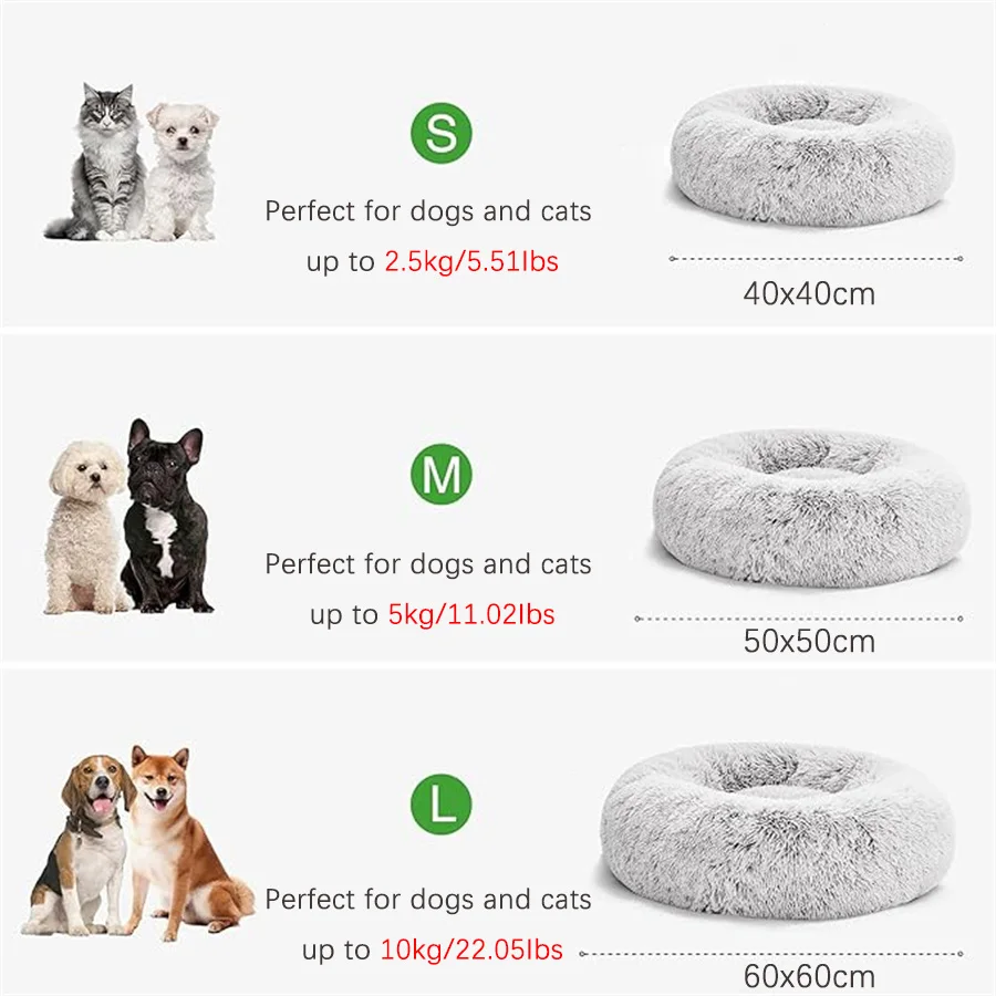 Cama Calmante Donut de Pelúcia para Cães e Gatos - Imagem 18