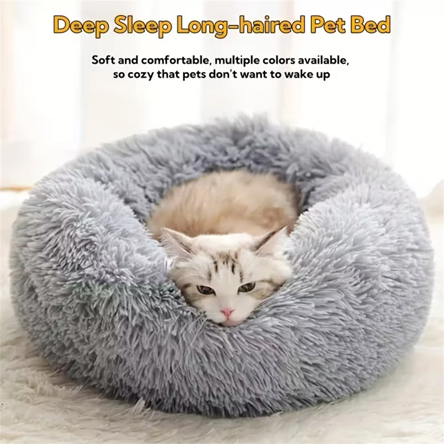 Cama Calmante Donut de Pelúcia para Cães e Gatos - Imagem 12