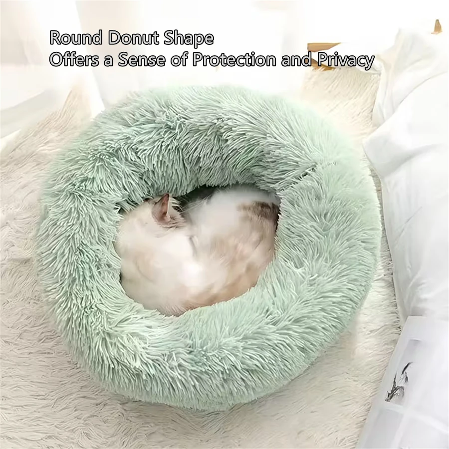 Cama Calmante Donut de Pelúcia para Cães e Gatos - Imagem 19