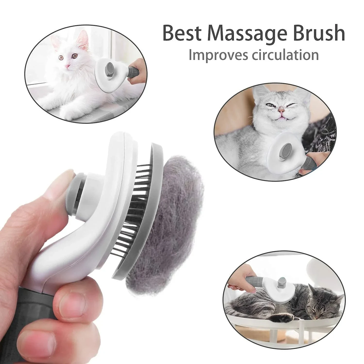 Escova Removedora de Pelos Autolimpante para Cães e Gatos - Imagem 13