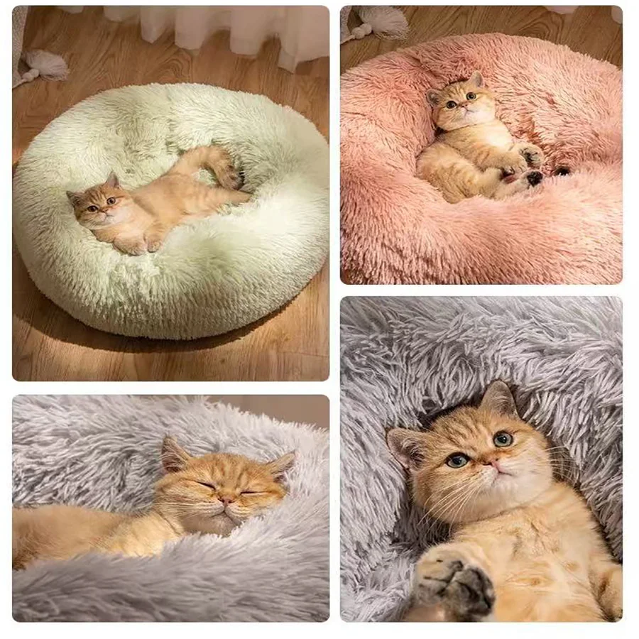 Cama Calmante Donut de Pelúcia para Cães e Gatos - Imagem 17
